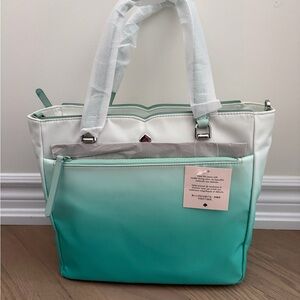 Kate Spade Aqua and White Tote